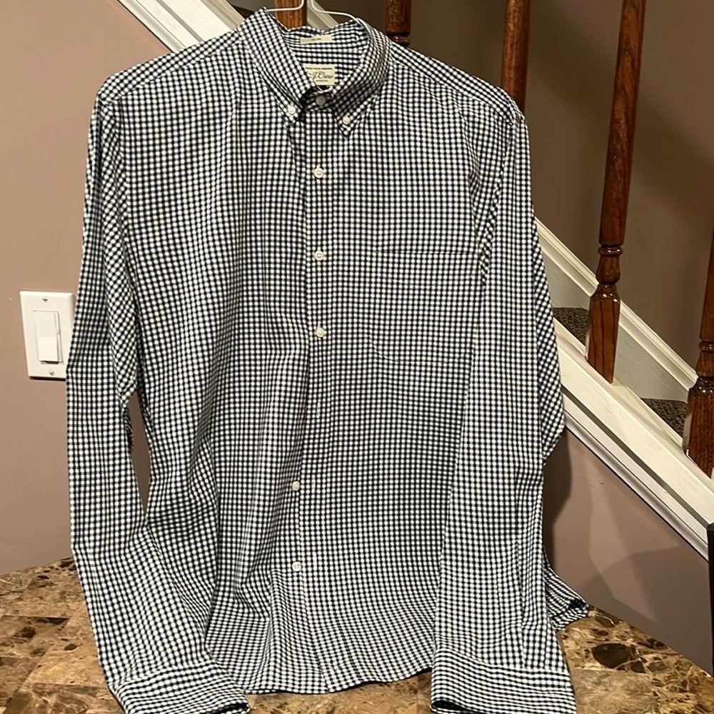 J. Crew Slim “Secret Wash Shirting” Stretch Button Down Shirt, L